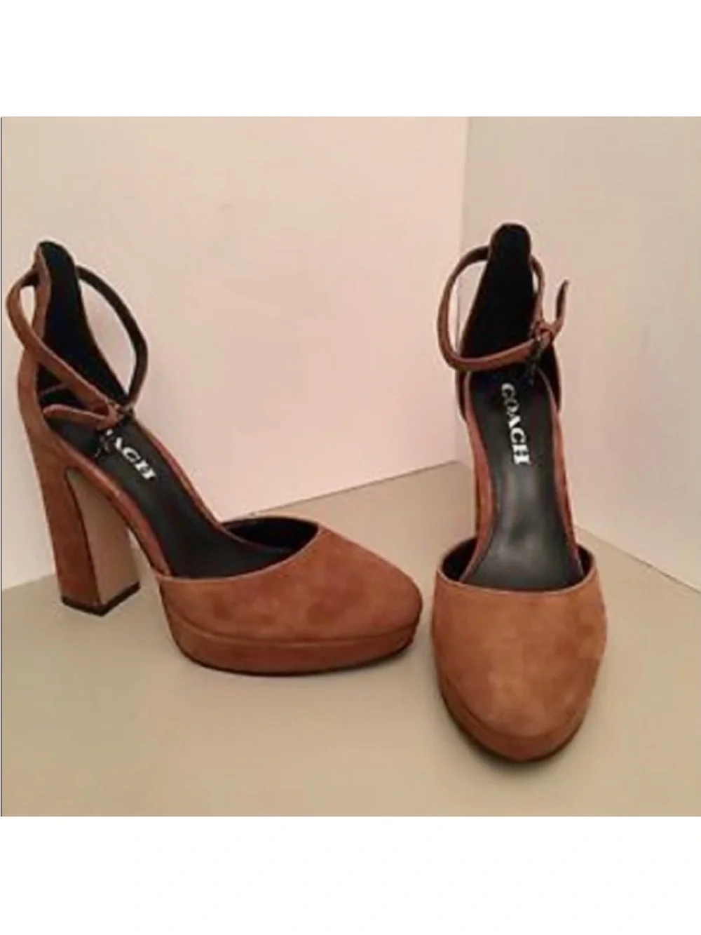 Coach chestnut suede